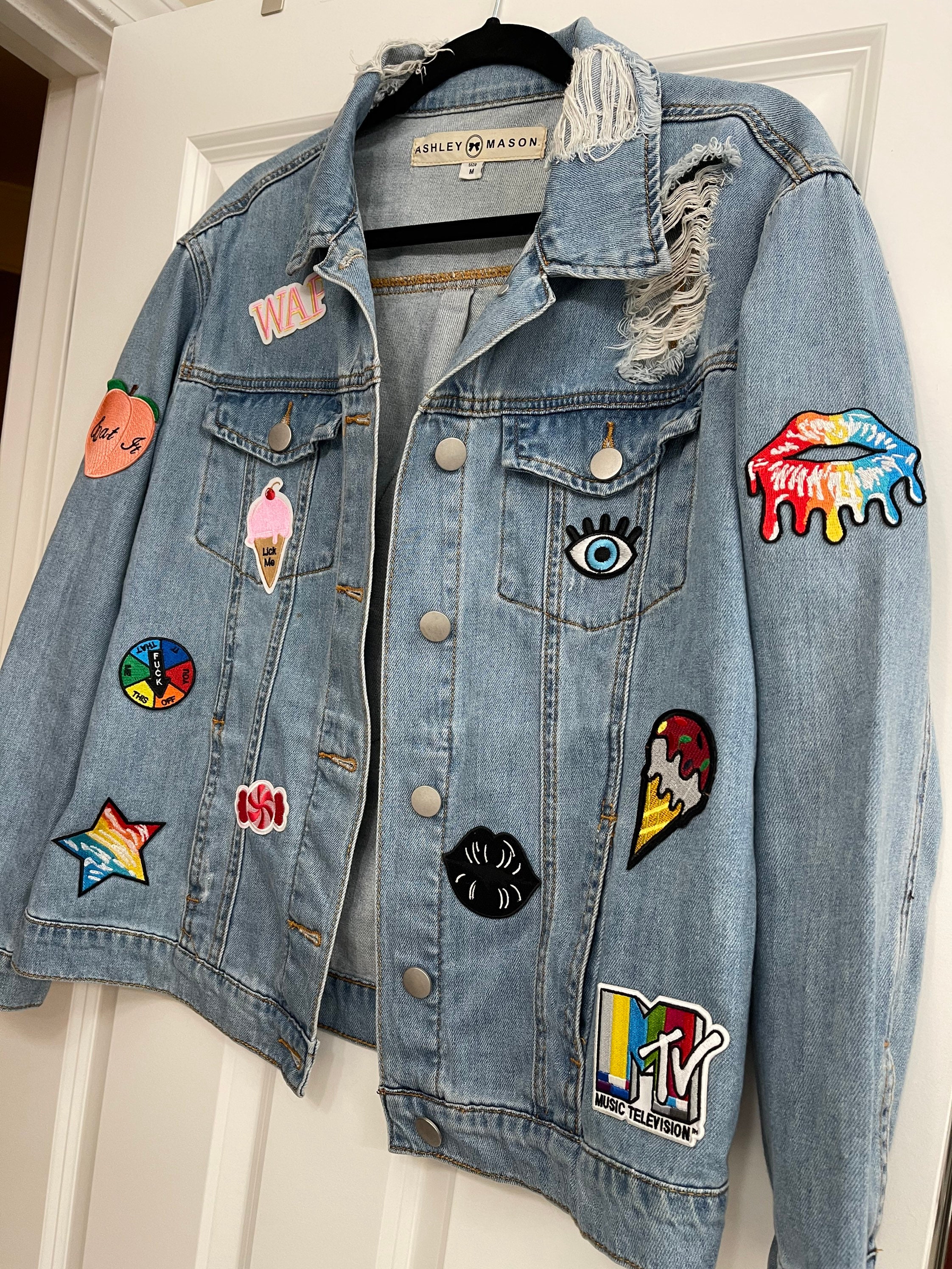 Custom patch cheap denim jacket