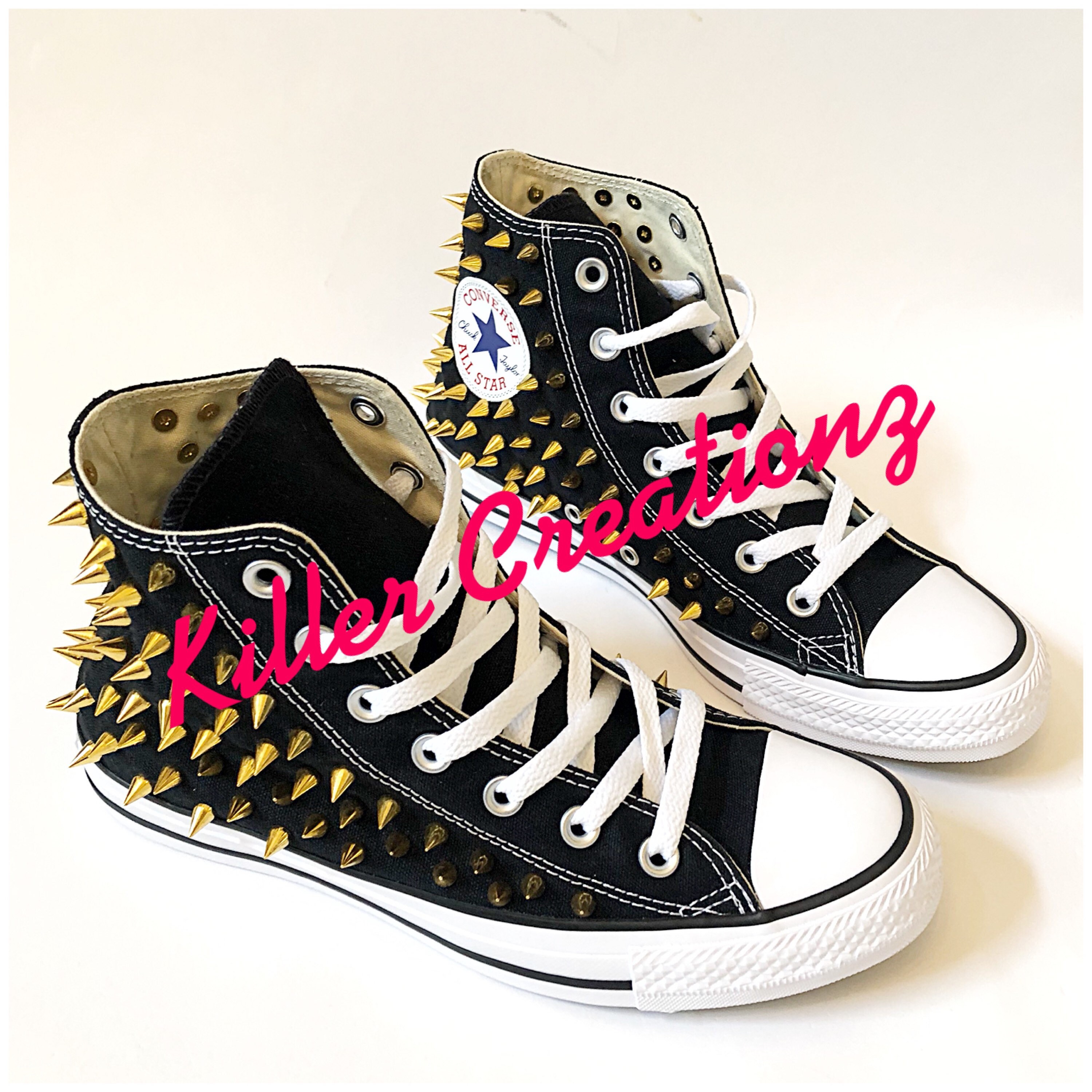 Gold Spiked High Top Converse ANY SIZE/COLOR made to order Etsy
