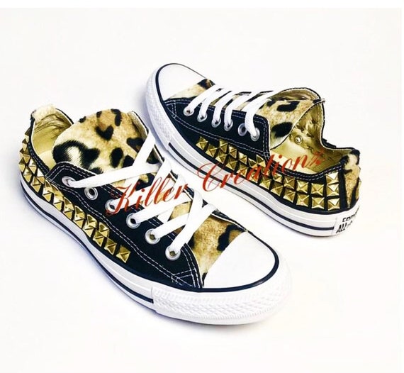 converse shoes leopard print