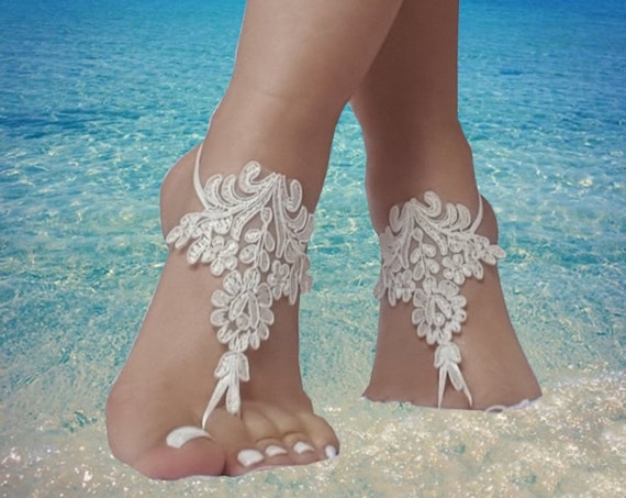 17 color, Beach wedding barefoot sandals, bridesmaid, bridal beach shoes gothic beach accessory, steampunk, bellydance, beach wedding,