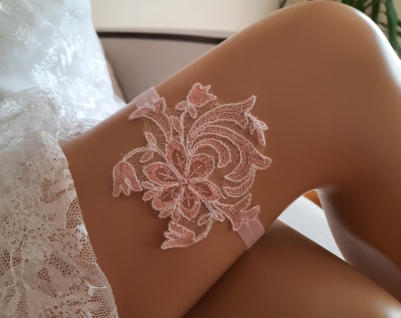 crystalline Blush peach pink bridal garter belt wedding garter pinkish ivory garter moder garter belt shining garter blush wedding elegant