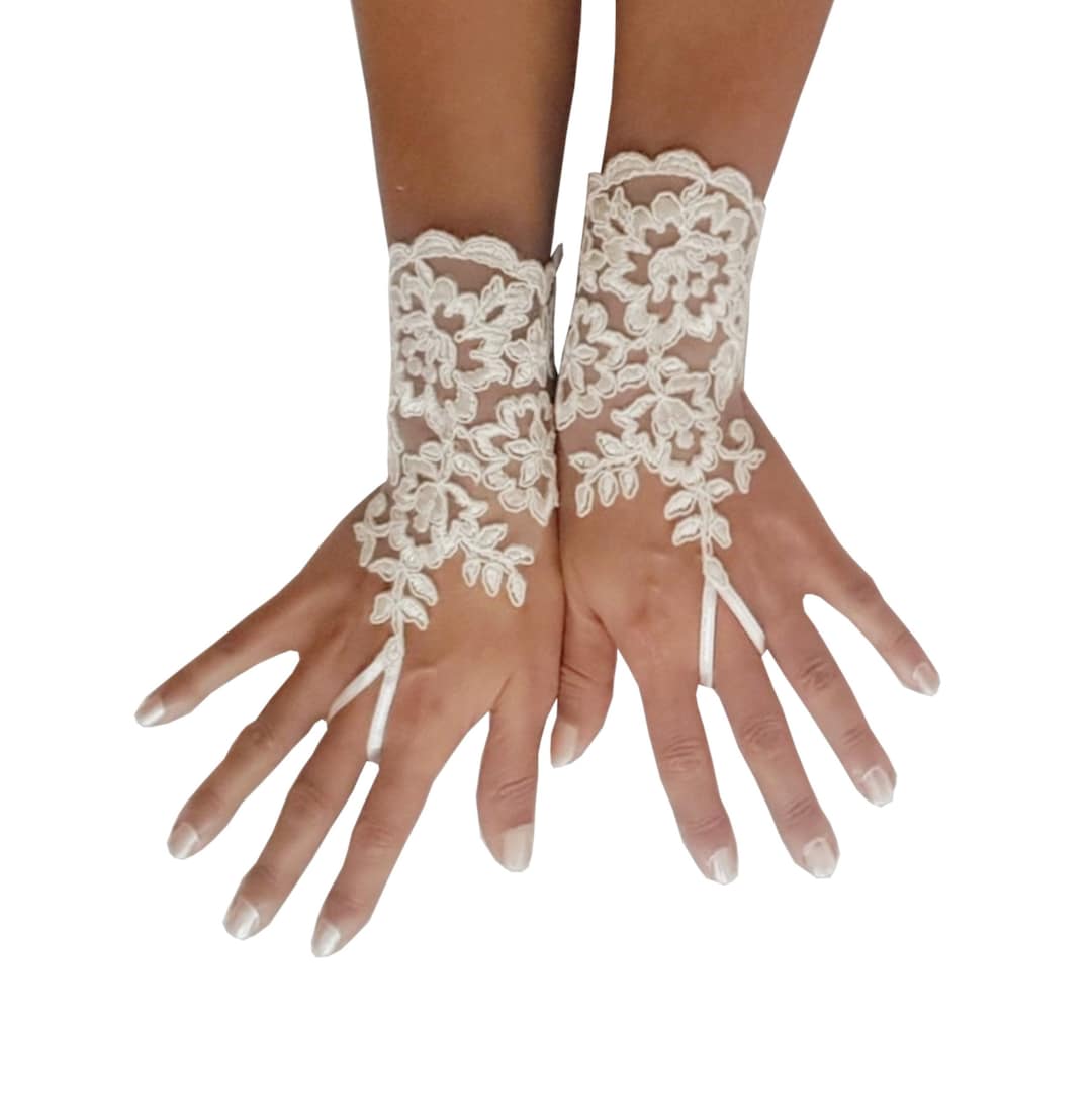 Bridal Gloves Wedding Gloves Ivory Lace Gloves Fingerless Etsy