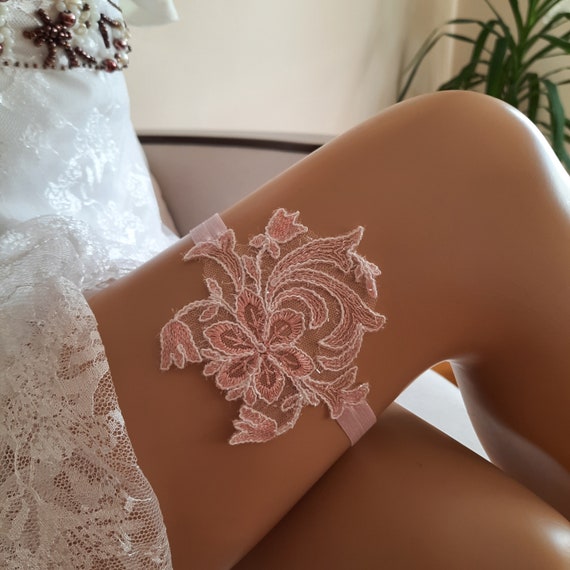 crystalline Blush peach pink bridal garter belt wedding garter pinkish ivory garter moder garter belt shining garter blush wedding elegant