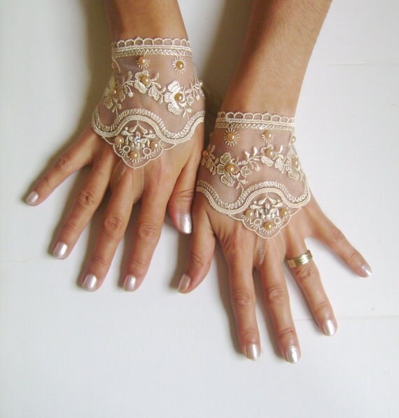 pink bridal gloves