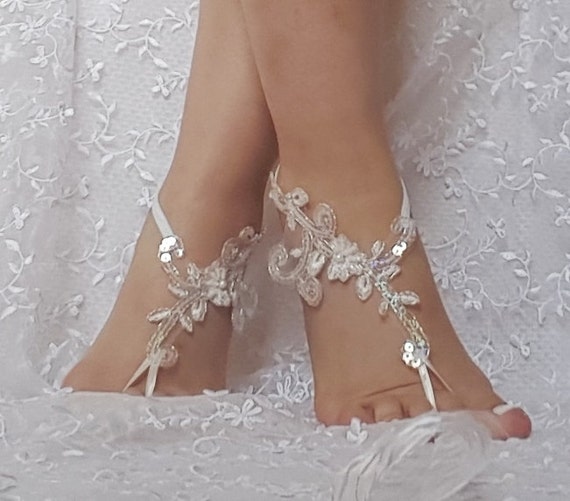 beach shoes Unique design bridal sandal beads sequins barefoot sandals, bangle, wedding anklet, anklet, bridal, wedding