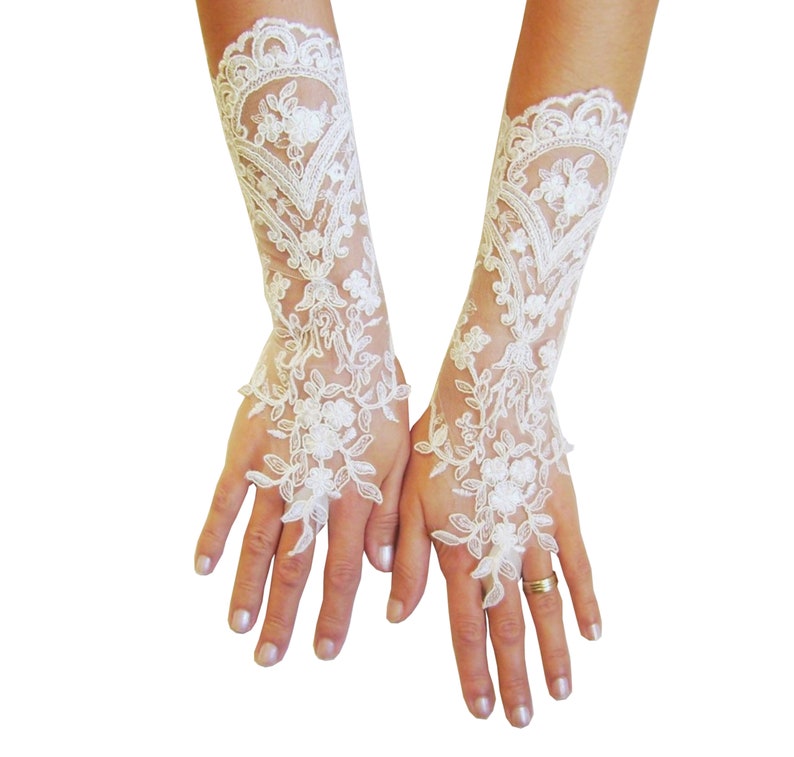 ivory wedding gloves