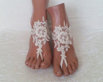 Free ship ivory Beach wedding barefoot sandals wedding shoes prom party steampunk bangle beach anklets bangles bridal bride bridesmaid