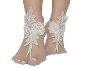 24 color Bridal barefoot sandals beach wedding barefoot sandal footwear footgear lace barefoot shoes bridal shoes white ivory champagne