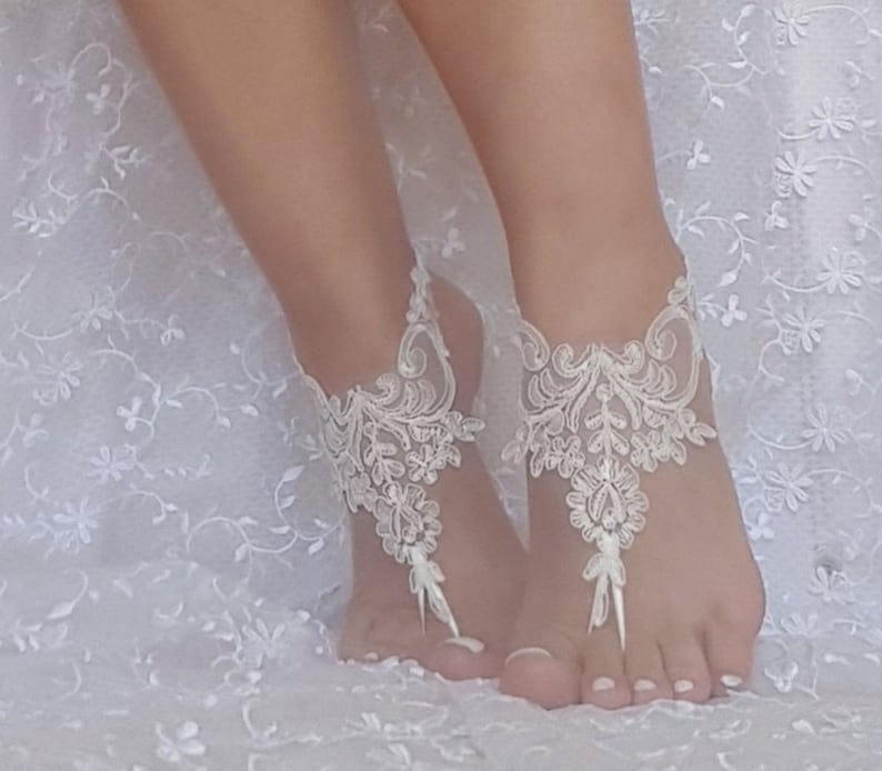 11 Color Lace Barefoot Sandals Bridal Barefoot Sandals Beach - Etsy