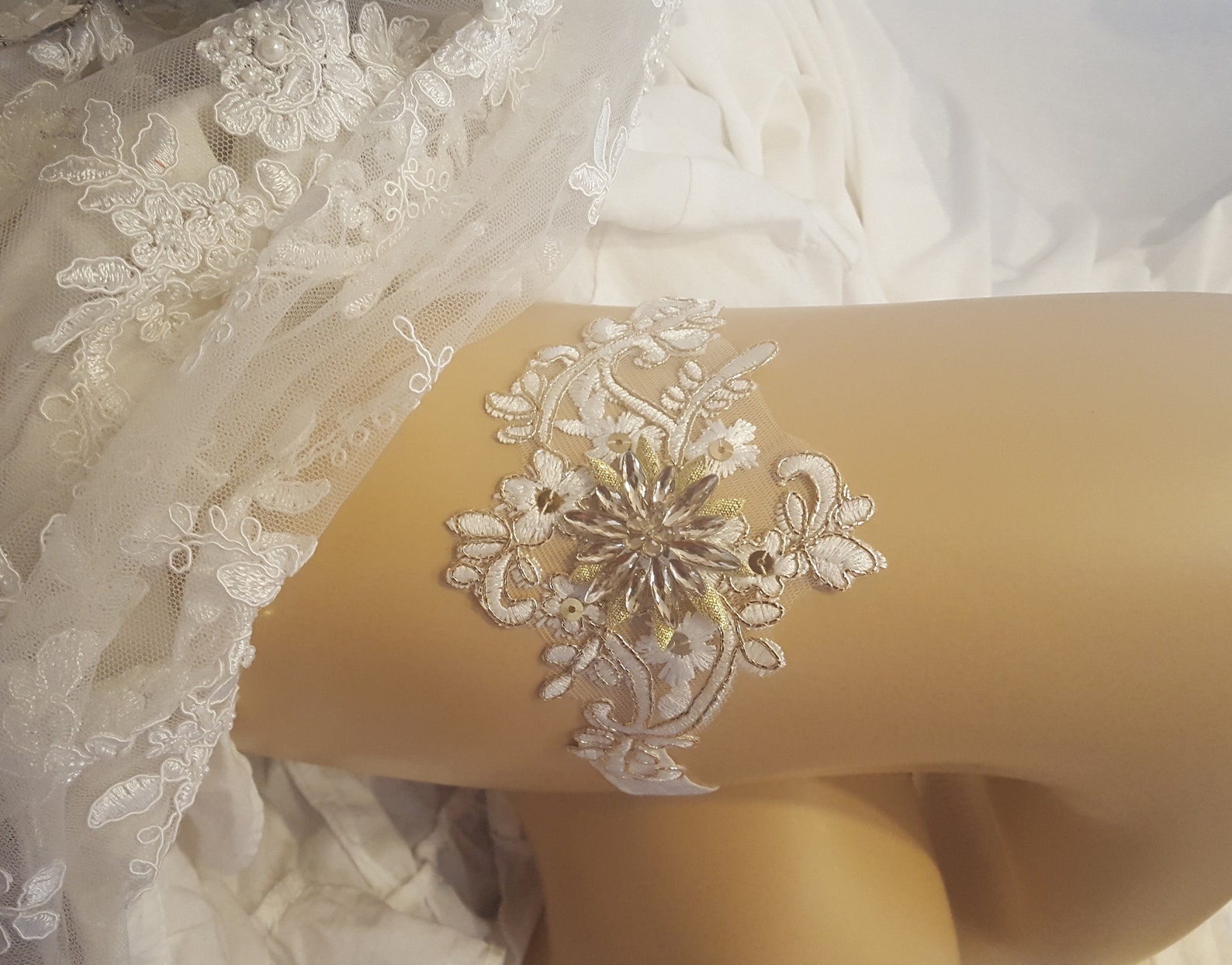 Ivory gold bridal garter belt wedding garter garter bridal Etsy