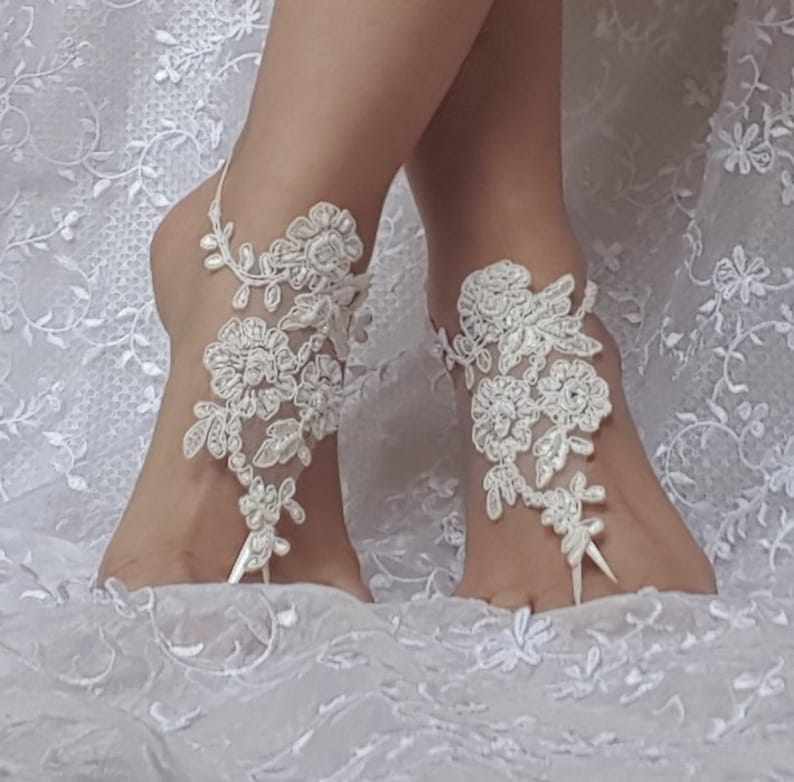 bridal lace sandals