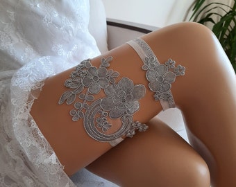 Silver garter set, wedding garter,garter for wedding, garter set, prom garter, toss garter, modern garter, bridetobe, lace garter, garter
