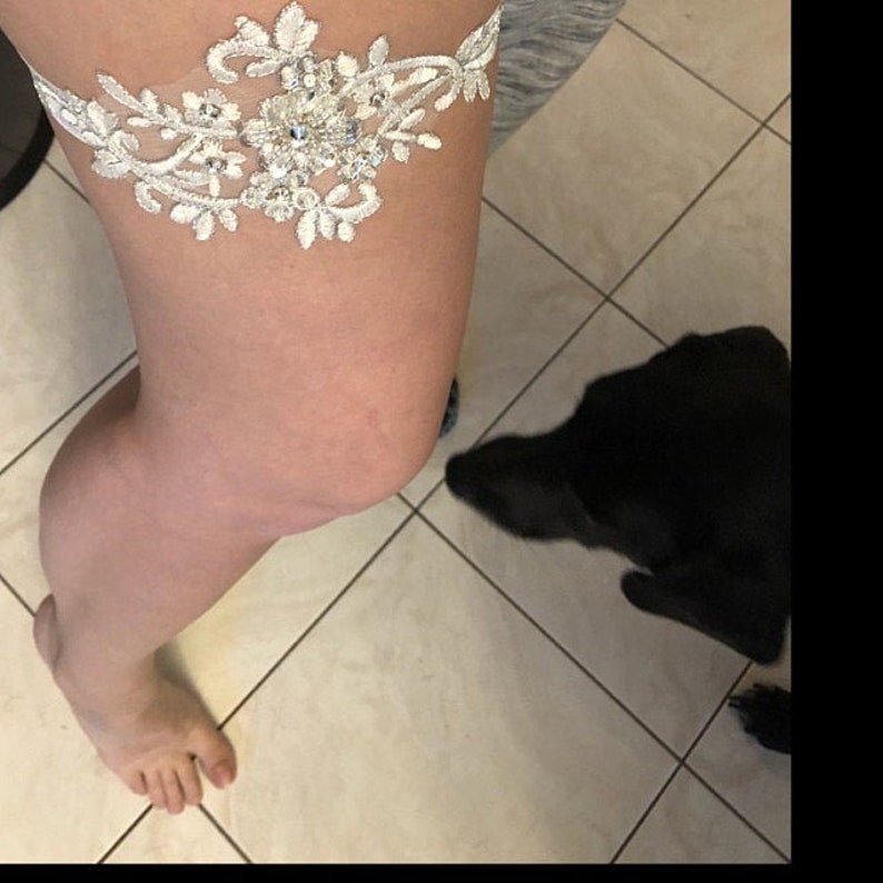 Silver Ivory Bridal Garter Belt Wedding Garter Silvery Etsy