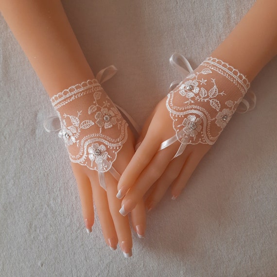 4 color 9 options Fingerless glove lace Ivory Wedding gloves bridal gloves lace gloves fingerless gloves lace gloves gloves bridal accessory