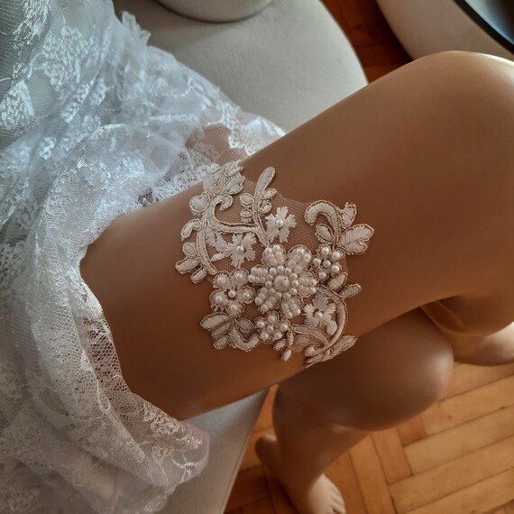 lace bridal garter, 4 color, bridal garter belt, wedding garter, garter bridal , ivory garter, lace garter for bride
