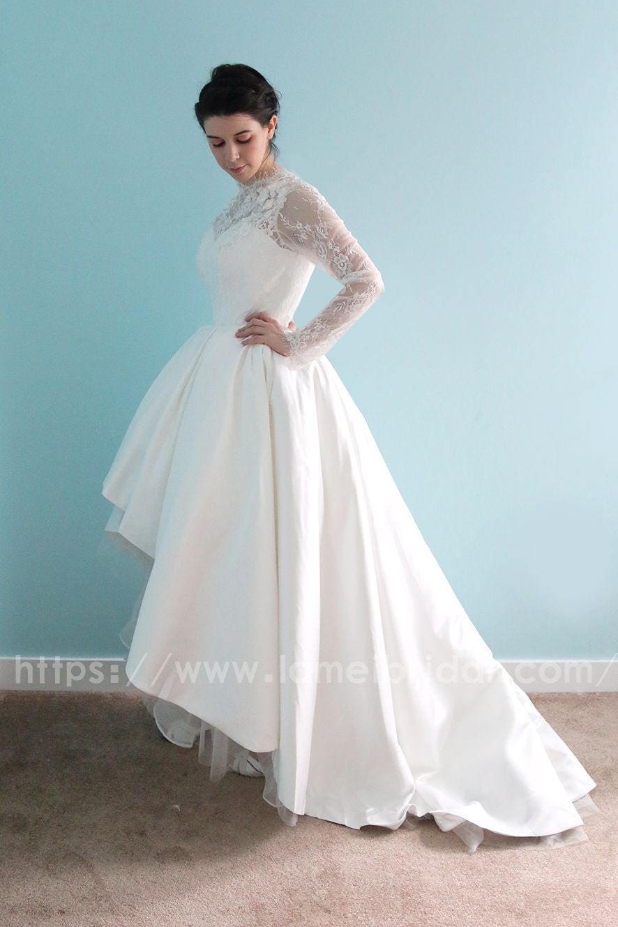 white lace dress short front long back