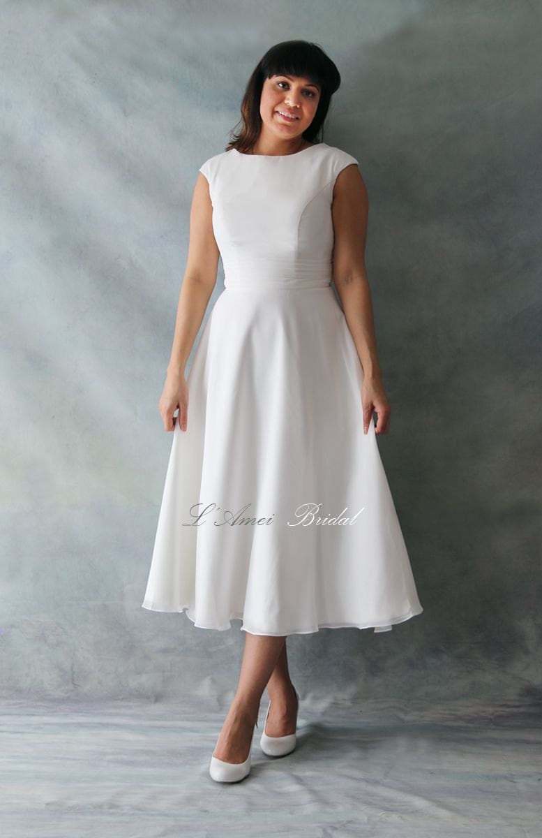 Simple Tea Length Dress