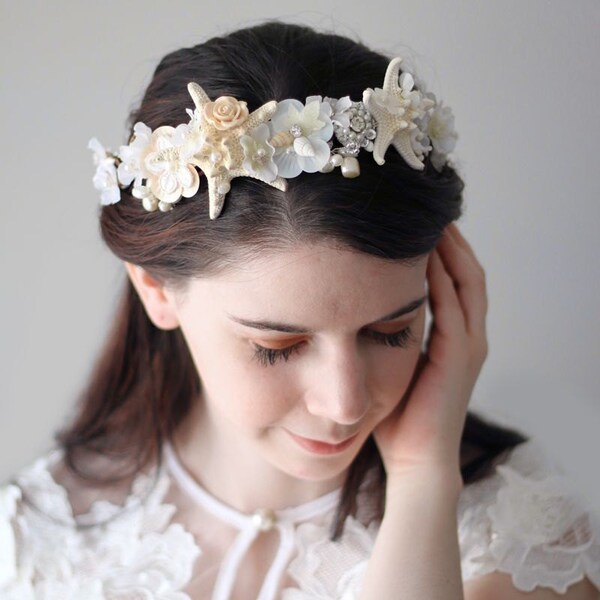 SALE -Starfish and Seashell Bridal Headpiece Wedding Circlet Crown Perfect For A Beach Wedding Ready to ship