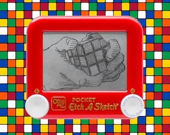 Rubiks Cube signierter Etch A Sketch Kunstdruck (Wähle deine Größe!)