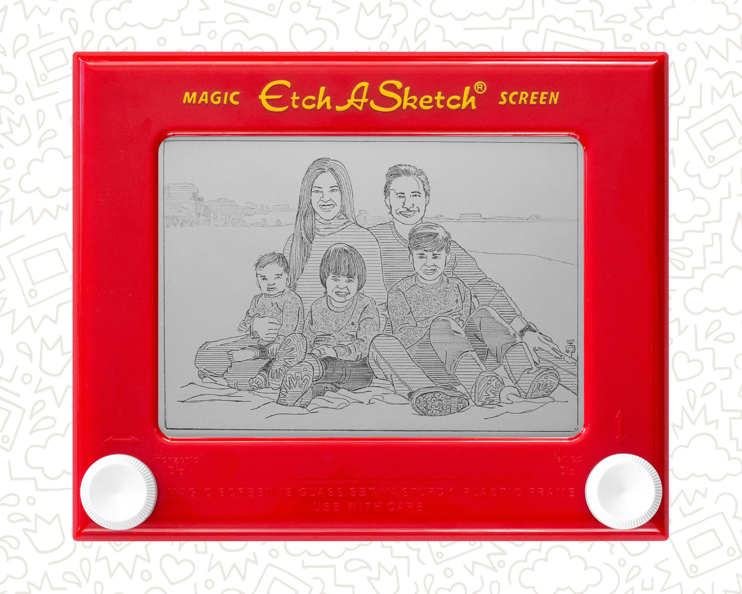 Custom Family Etch A Sketch Art Portrait 4 Subjects Permanent Preserved Unique Geek Nerd Nostalgic Retro Decor Etsy Canada