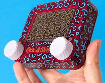 Verschnörkeltes Gekritzel | Etch A Sketch Gekritzelskulptur | erschwingliche Originalkunst