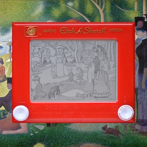 Georges Seurat signed Etch A Sketch art print (pick your size!) - Sunday Afternoon on the Island of La Grande Jatte | Toy art | Unique decor