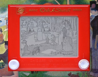 Georges Seurat signed Etch A Sketch art print (pick your size!) - Sunday Afternoon on the Island of La Grande Jatte | Toy art | Unique decor