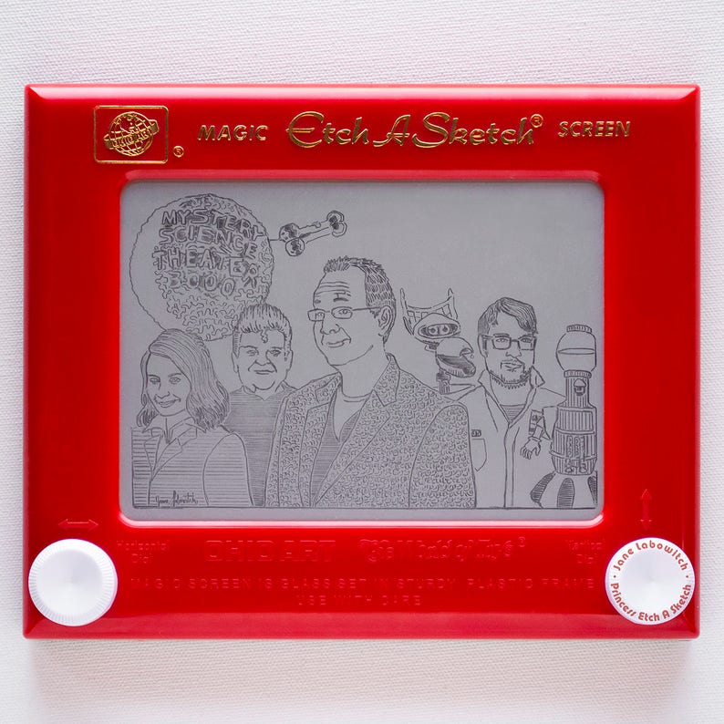 Custom Classic Large Family Etch A Sketch Art Portrait 4 Etsy