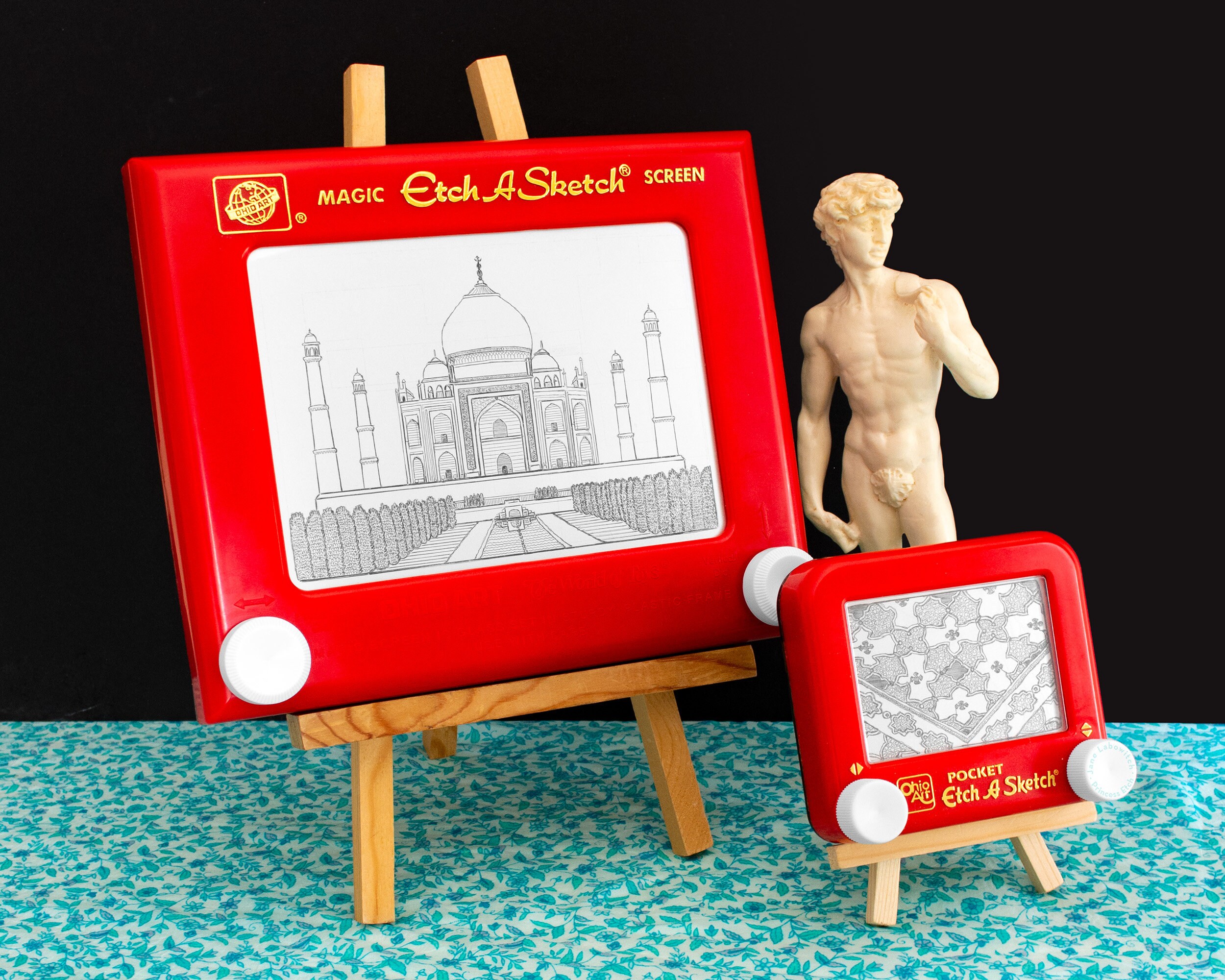 Taj Mahal Original Permanent Etch A Sketch Art Toy Art Unique