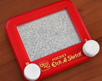 Blütenblätter Blume Doodle Etch A Sketch Kunst | Einzigartige nostalgische Raumdeko