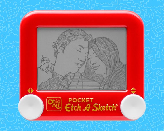 Custom Doubles Etch A Sketch Art Portrait 2 Subjects Permanent & Preserved  Unique Geek Nerd Nostalgic Retro Decor 