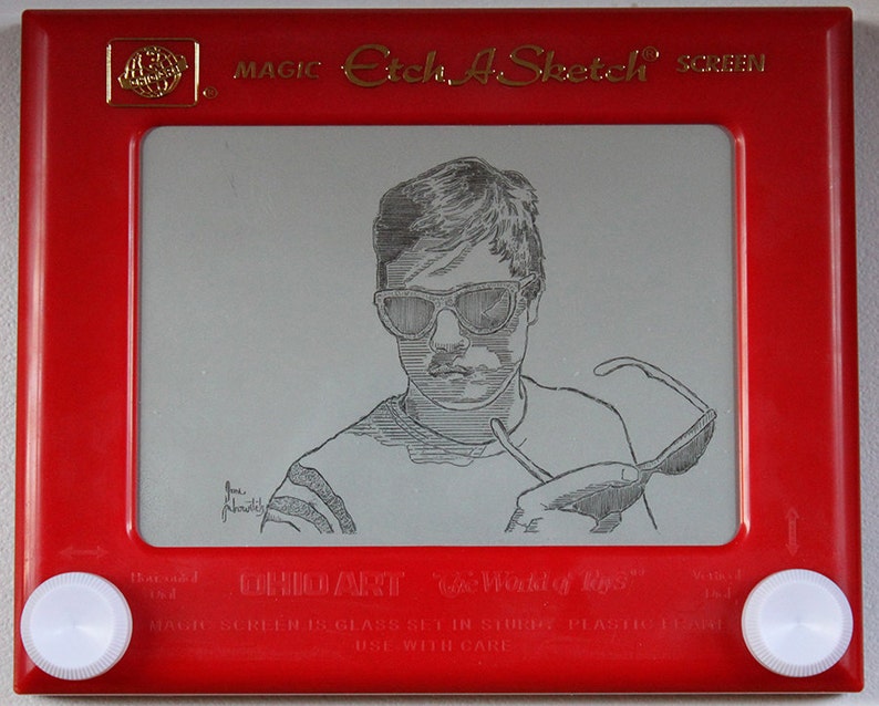 Custom Classic large Single Etch A Sketch art Portrait 1 Etsy