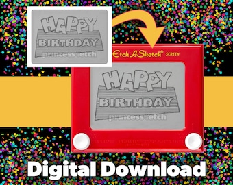 Happy Birthday Etch A Sketch Aufkleber: Von Toy Story inspiriert (Digitaler Download)
