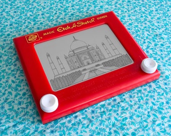 Taj Mahal Etch A Sketch Art: Permanent Spielzeug Kunst Dekor