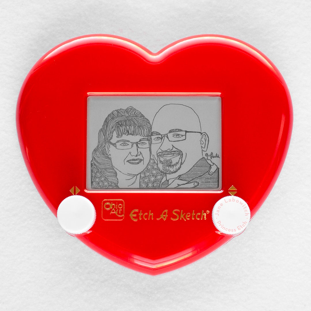 Custom Heart-shaped Etch A Sketch Art Portrait Commission Made to Order  Couples Portrait Unique Wedding Gift, Wedding Portrait