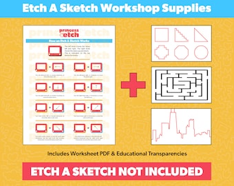 Etch A Sketch workshop class supplies | Includes Worksheet PDF & Educational Transparencies