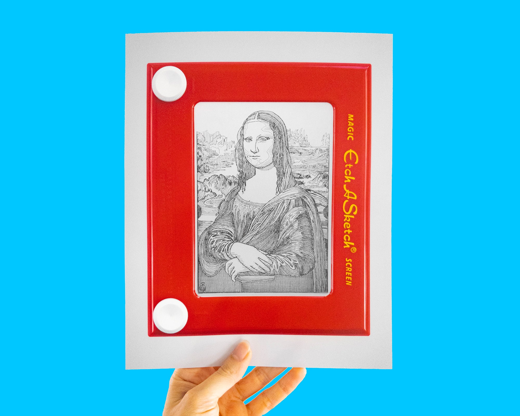 Mona Lisa 8x10 Etch A Sketch Art Print Signed Buddy the Elf Leonardo Da  Vinci 