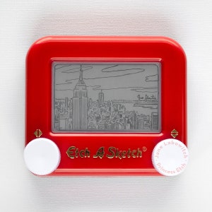 Custom Etch A Sketch art Skyline Cityscape Landscape message me your city, pick a size image 3