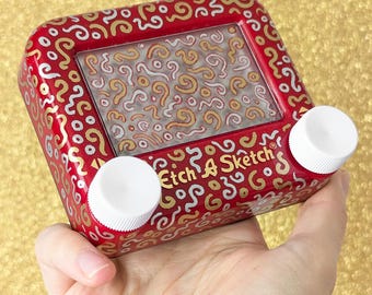 Feier-Gekritzel | Etch A Sketch Gekritzelskulptur | erschwingliche Originalkunst