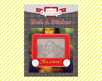 8-Bit Mona Lisa Etch A Sketch Art Aufkleber