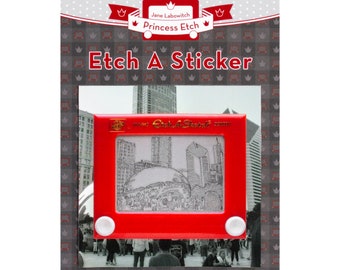 Chicago Bean Etch A Sketch Kunst Aufkleber