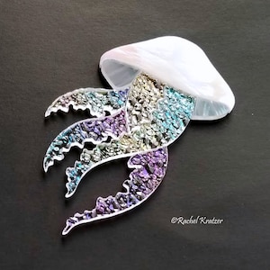 Jellyfish Mosaic Craft Kit: Iridescent Stained Glass Seascape Art