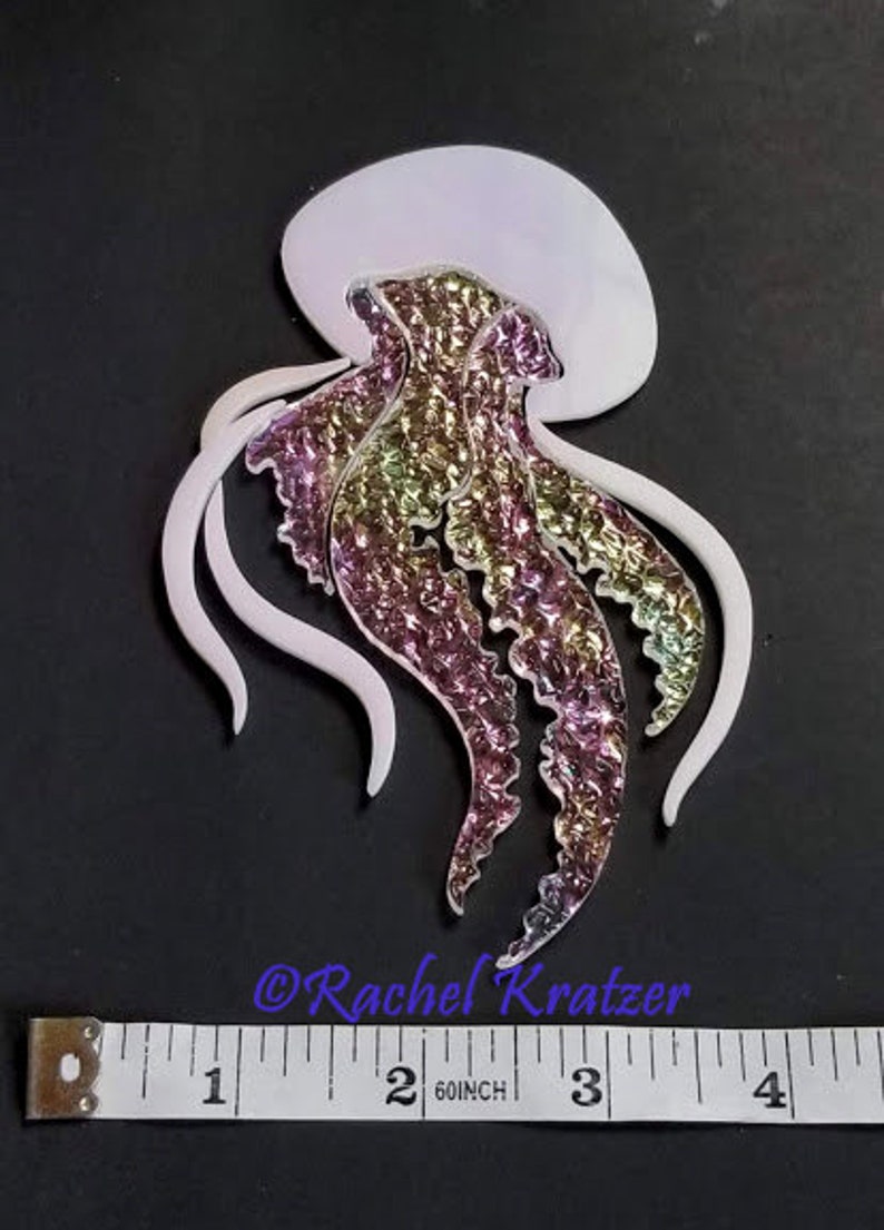 JELLYFISH Mosaic Stained Glass Art Kit IRIDESCENT Seascape Etsy