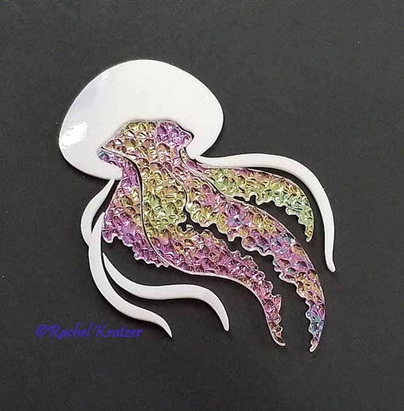 JELLYFISH Mosaic Stained Glass Art Kit IRIDESCENT Seascape | Etsy