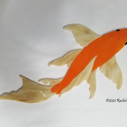 KOI FISH Precut Stained Glass Craft Kit Mosaic Inlay Garden Etsy