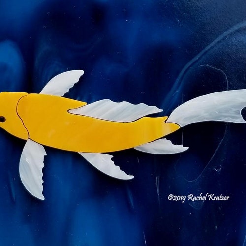 KOI FISH Precut Stained Glass Craft Kit Mosaic Inlay Garden Etsy