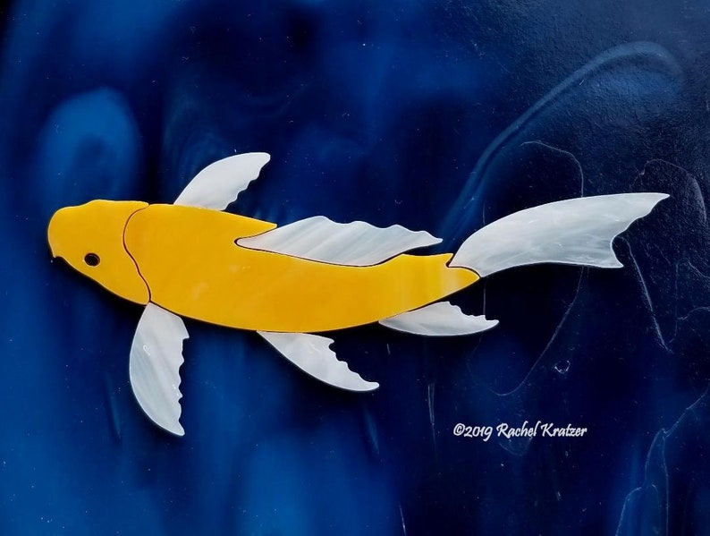 Mosaic Koi Fish Precut Stained Glass Art Inlay Craft Kit Etsy