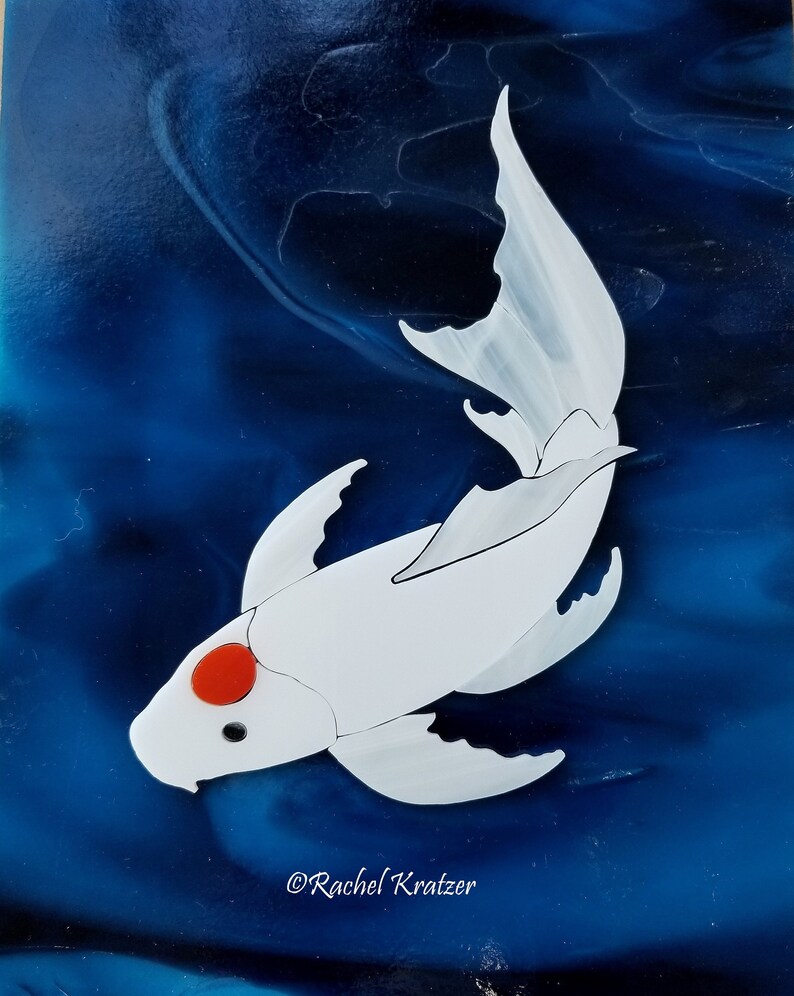 Precut Koi Fish Stained Glass Mosaic Tile Supply Craft Kit Etsy