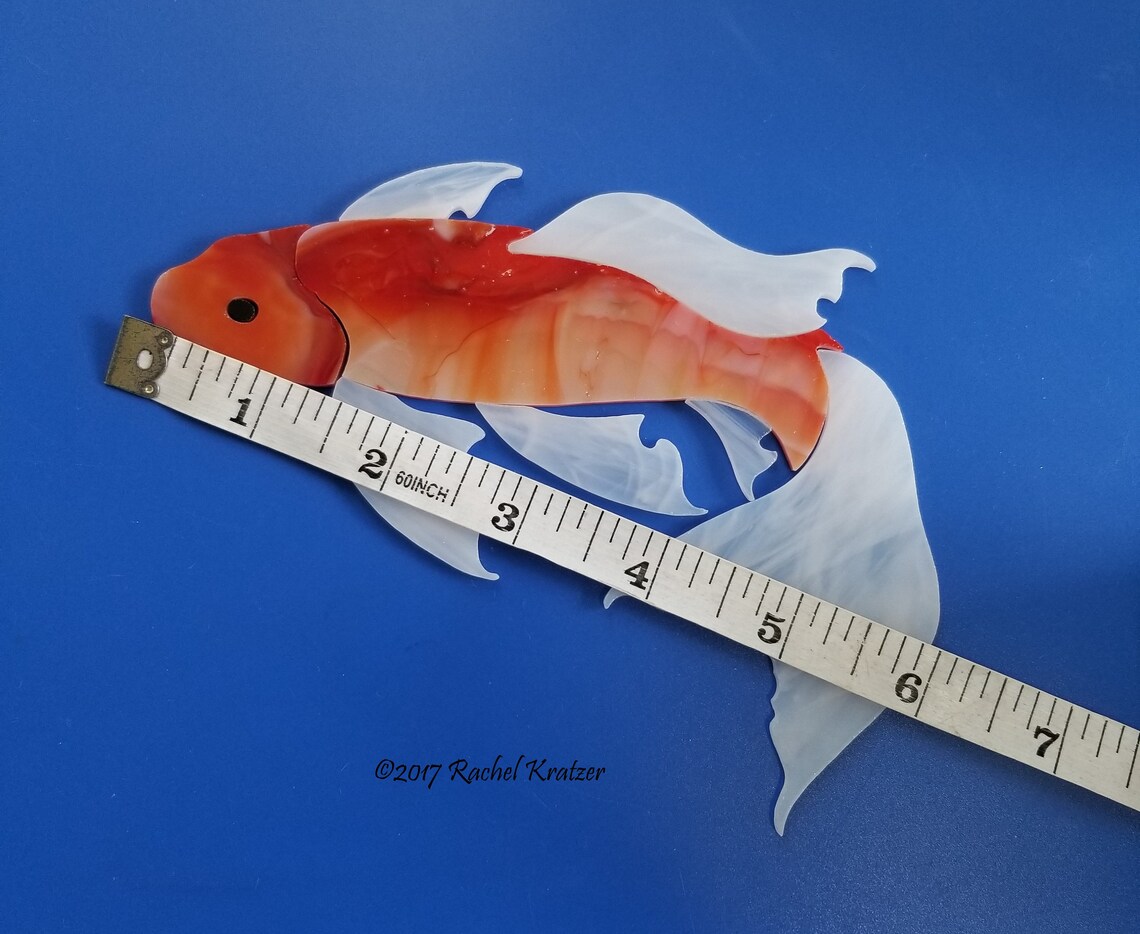 Koi Fish Precut Stained Glass Kit Craft Mosaic Inlay Garden Etsy