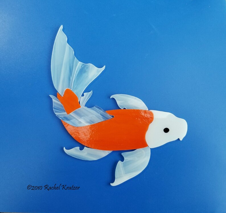 Precut KOI FISH Stained Glass Craft Kit Mosaic Inlay Water Etsy